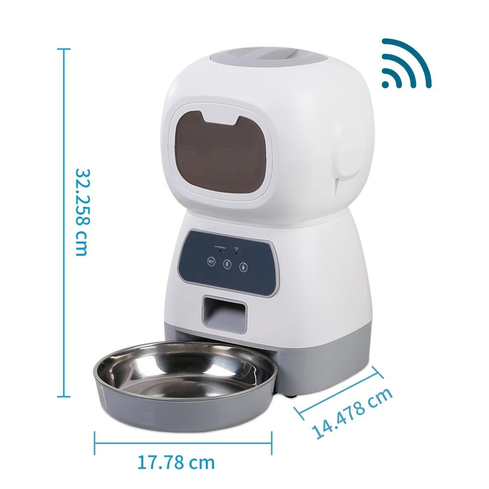 Distributore Automatico Cibo 3.5L con WiFi + Fontanella Acqua 2L